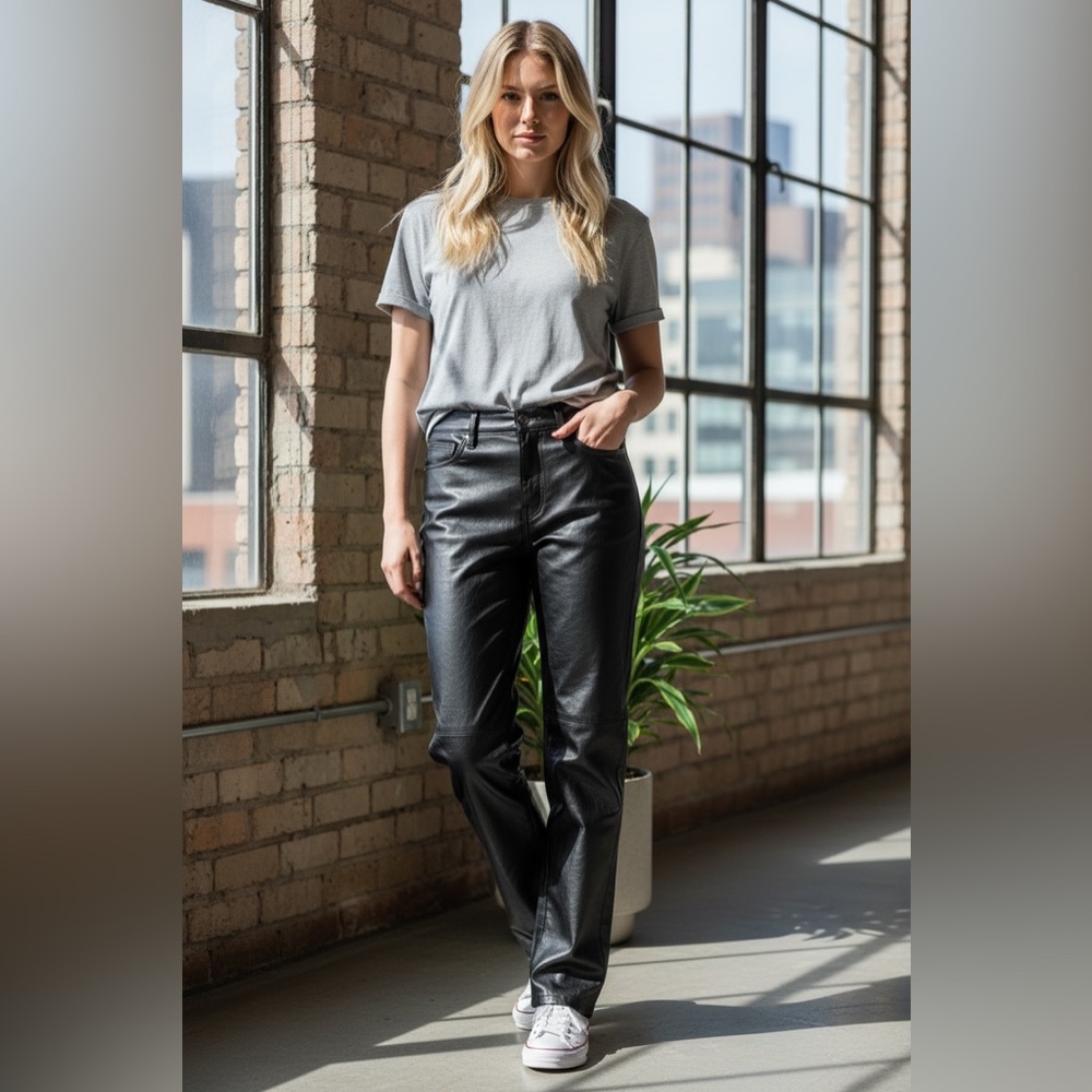 GAP Vintage Slim High Rise Faux Leather Pants Size 25